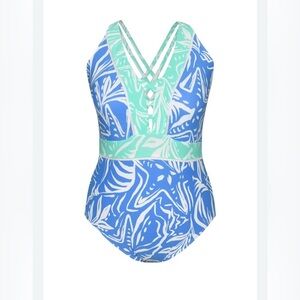 La Blanca Beachside Bay V-Plunge One Piece size 16